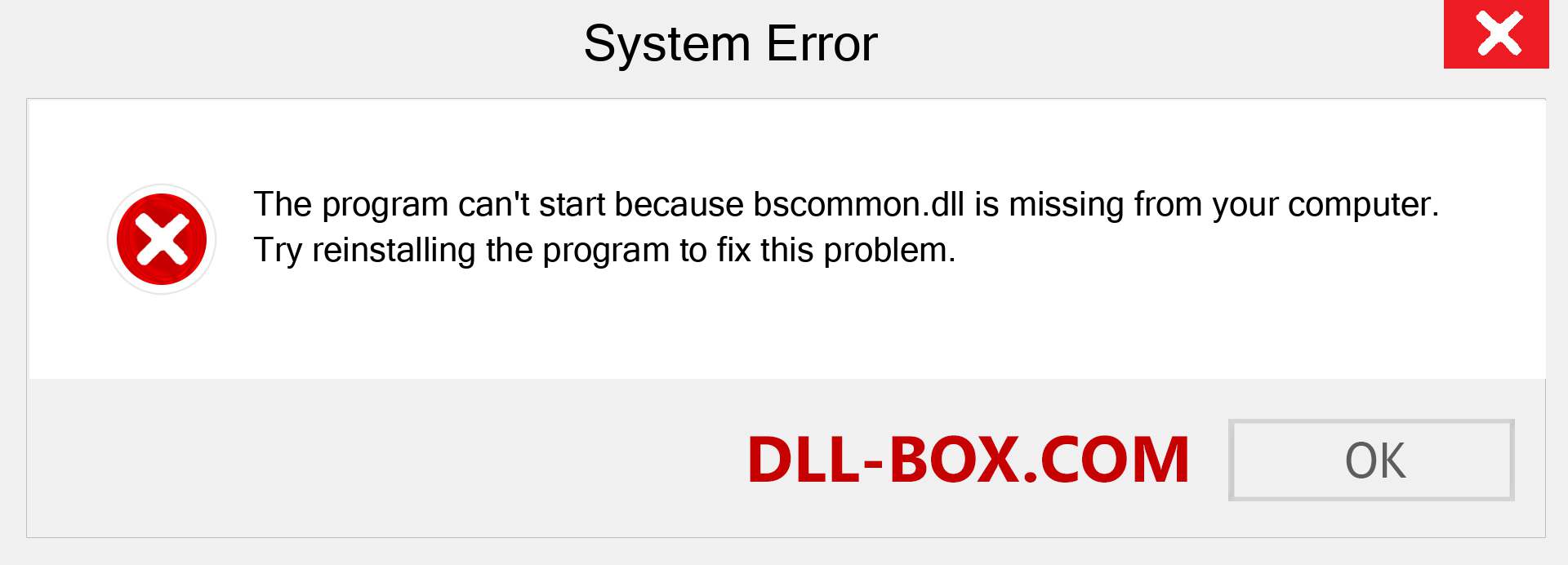  bscommon.dll file is missing?. Download for Windows 7, 8, 10 - Fix  bscommon dll Missing Error on Windows, photos, images